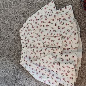 Floral Print Elastic Waist Layered Skirt